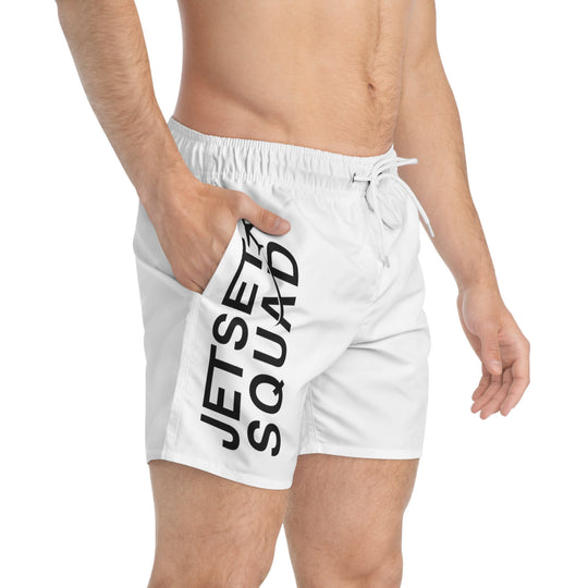 SWIM TRUNKS WHITE - JETSET SQUAD